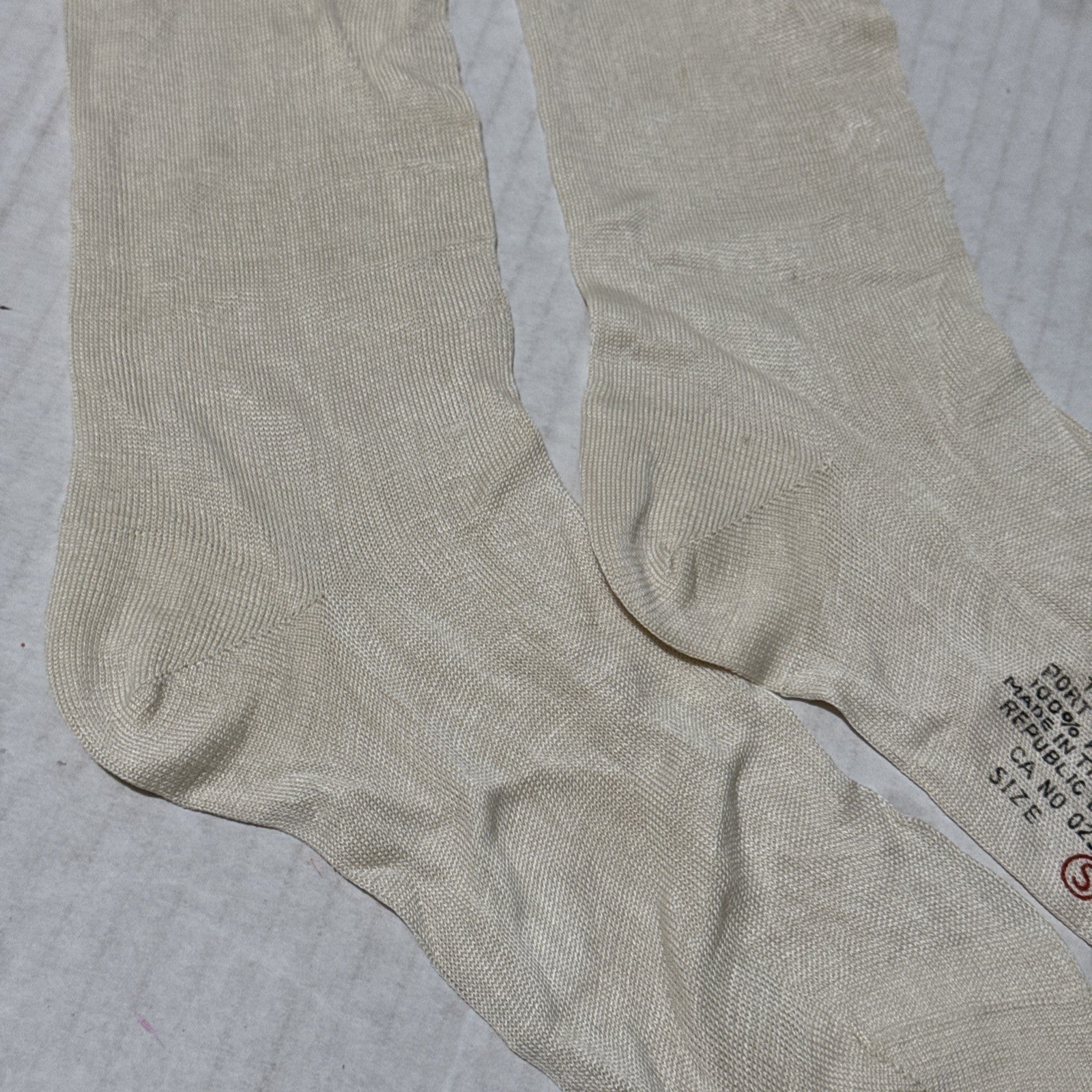 Vintage Terramar 80s Long Socks New With Out Tags Cream 100% Pure Silk Rare Find — image 3 of 8